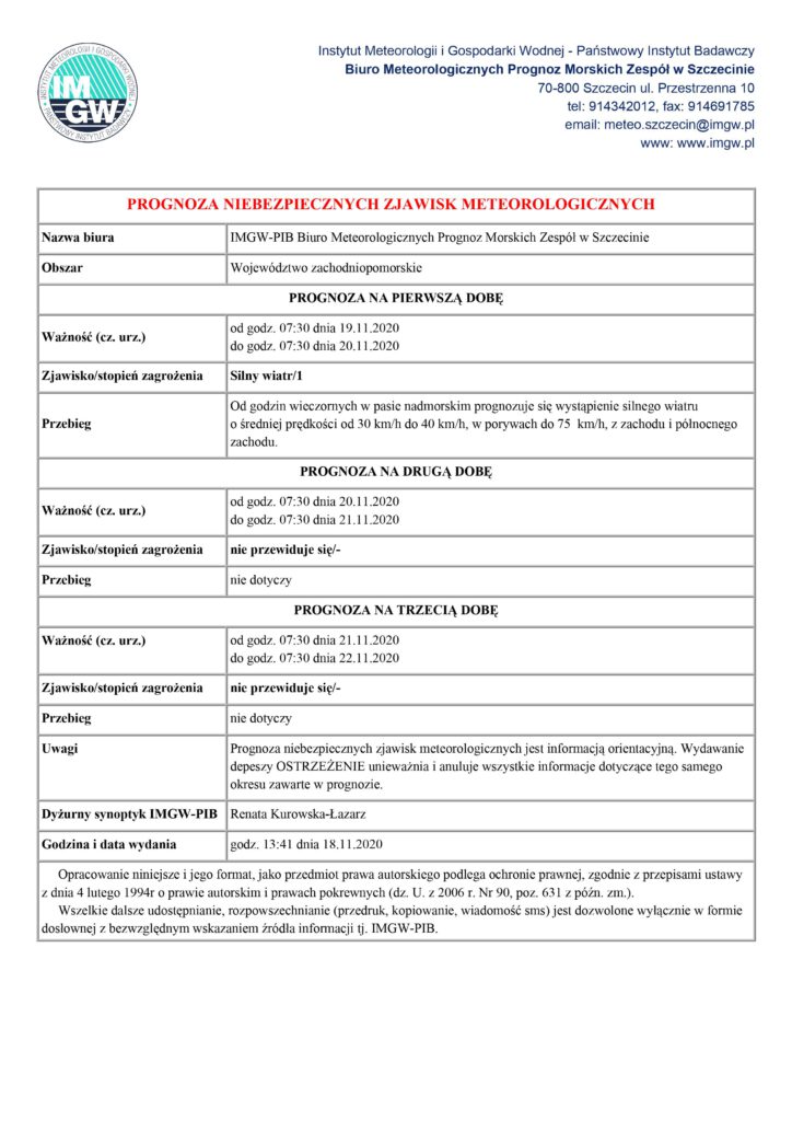 prognoza niebezpiecznych zjawisk meteorologicznych
