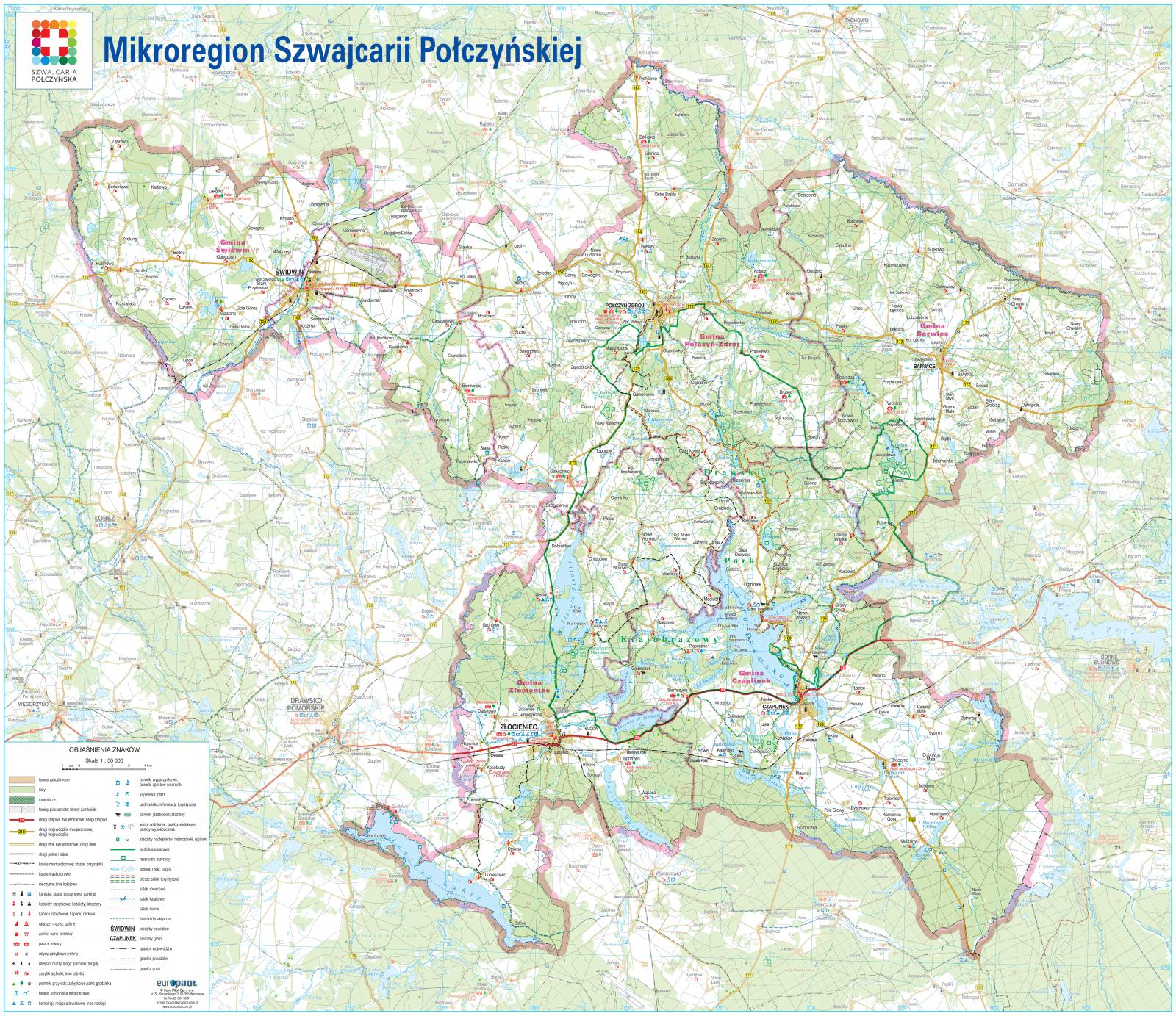 Mikroregion Szwajcarii Połczyńskiej- mapa