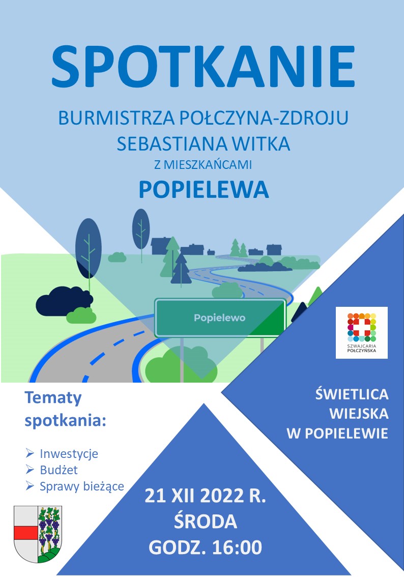 Sptkanie Burmistrza Połczyna-Zdroju z mieszkańcami Popielewa- plakat