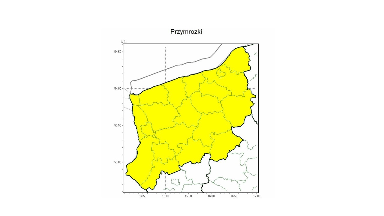 Ostrzeżenie meteorologiczne 14.03.2025 r.- 15.03.2025 r. Możliwe przymrozki