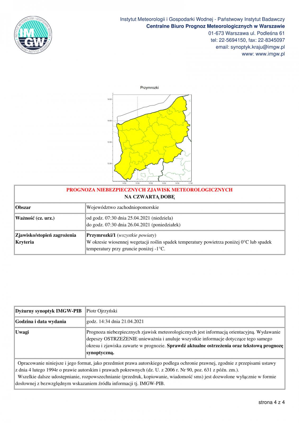 Ostrzeżenie meteorologiczne
