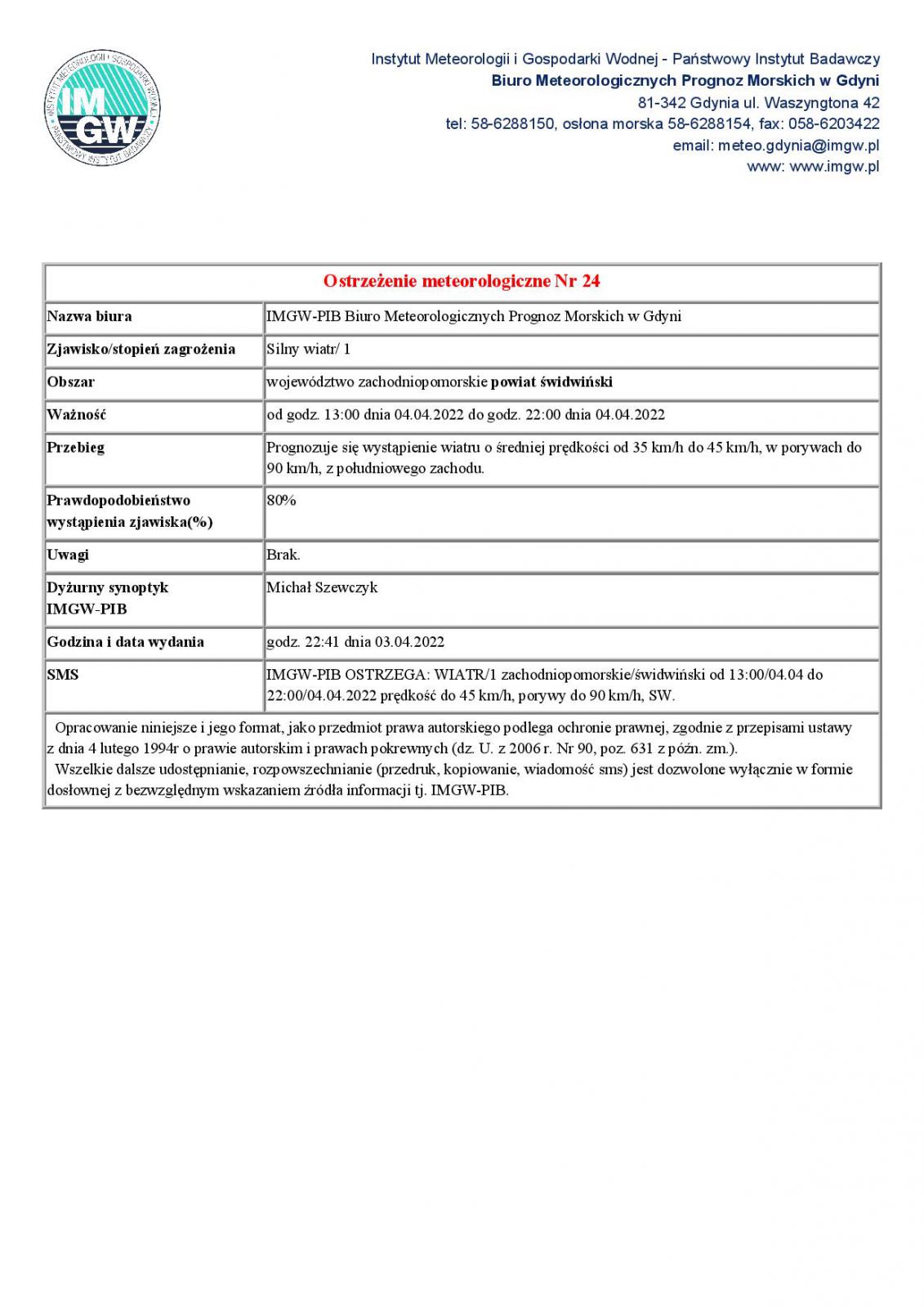 Ostrzeżenie meteorologiczne