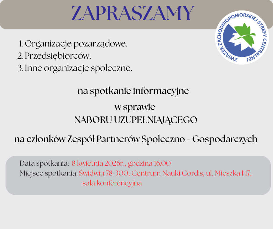 Spotkanie informacyjne w sprawie naboru uzupełniającego na członków Zespołu Partnerów Społeczno- Gospodarczych
