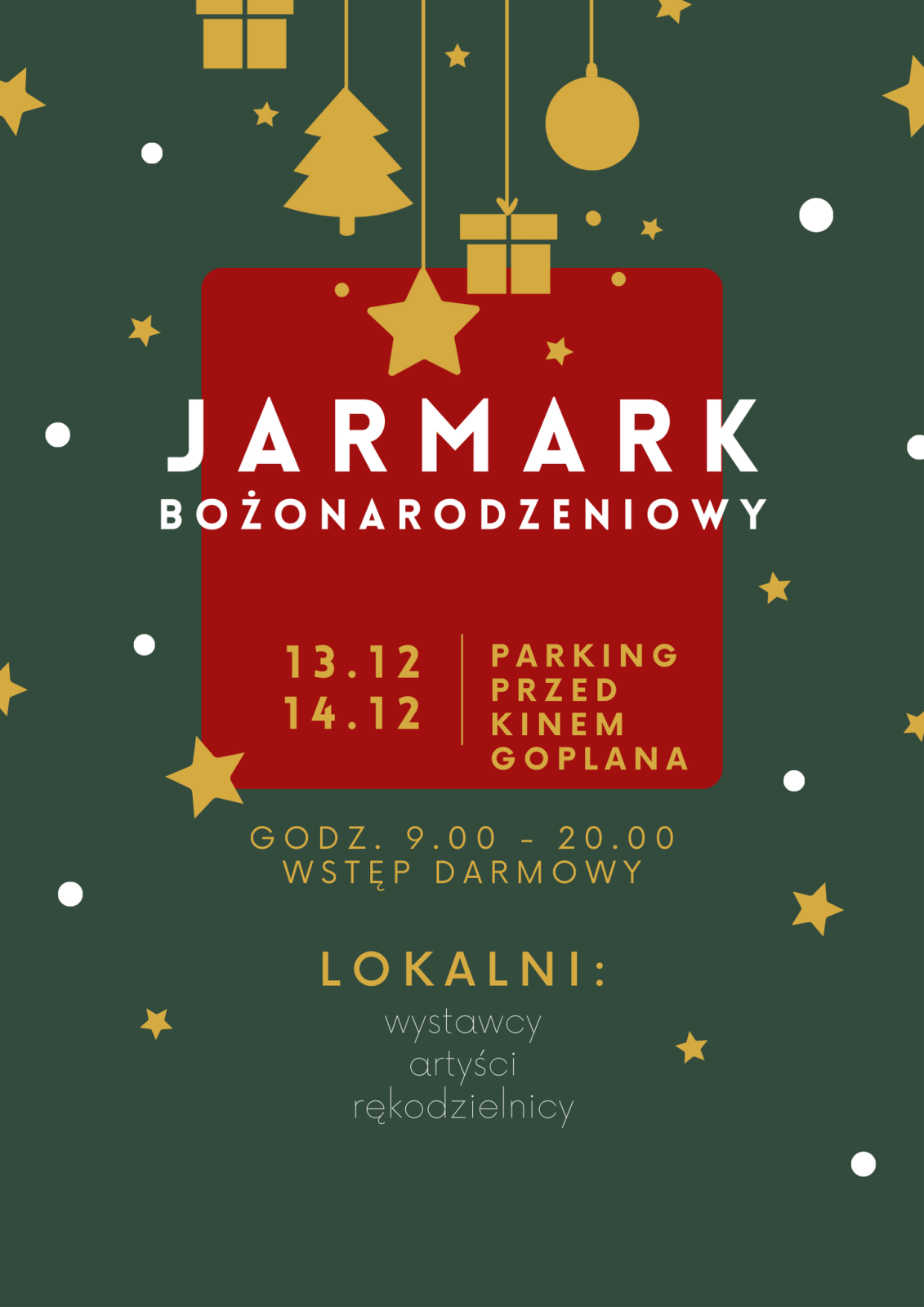 Plakat- JARMARK BOŻONARODZENIOWY