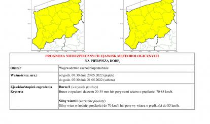 Prognoza niebezpiecznych zjawisk - województwo zachodniopomorskie