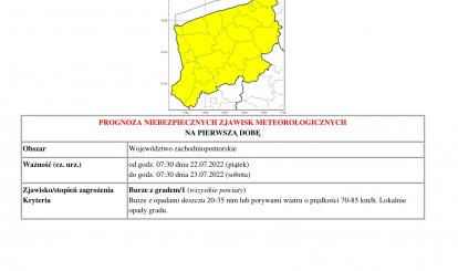 Prognoza niebezpiecznych zjawisk - województwo zachodniopomorskie