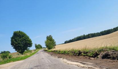 Remontowana droga w okolicy Toporzyka