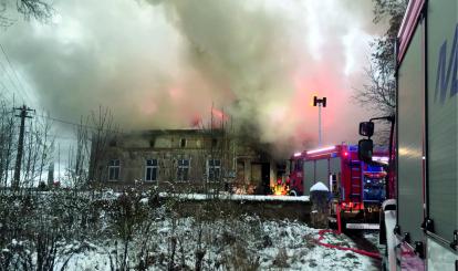 Pożar pałacu, fot. OSP Połczyn-Zdrój