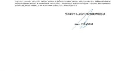 Obwieszczenie Wojewody Zachodniopomorskiego o kwalifikacji wojskowej w województwie zachodniopomorskim w roku 2024