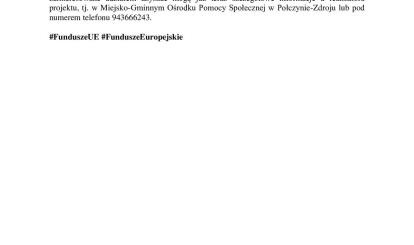 Informacja o projekcie pn. „Przepis na Wsparcie – rozwój usług społecznych na obszarze gm. Połczyn-Zdrój” 