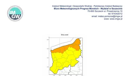 OSTRZEŻENIE METEOROLOGICZNE 19.11.2024 R.-21.11.2024 R.