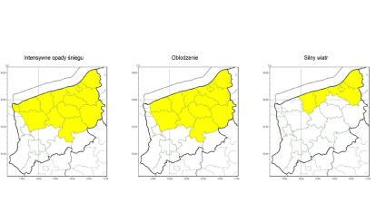 OSTRZEŻENIE METEOROLOGICZNE 20.11.2024 R.-21.11.2024 R. UWAGA! INTENSYWNE OPADY ŚNIEGU, OBLODZENIE, SILNY WIATR