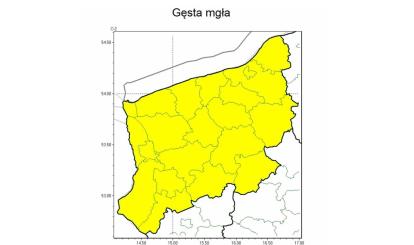 OSTRZEŻENIE METEOROLOGICZNE 06.11.2024 R- 10.11.2024 R. MOŻLIWE GĘSTE MGŁY