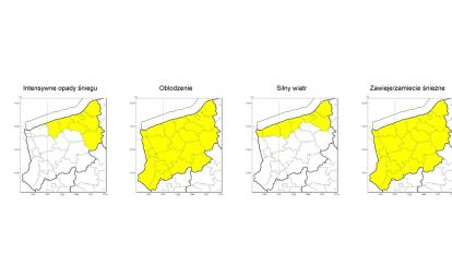 OSTRZEŻENIE METEOROLOGICZNE 10.01.2025 R.- 13.01.2025 R.