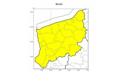 OSTRZEŻENIE METEOROLOGICZNE 11.07.2025 R.- 15.07.2025 R. MOŻLIWE INTENSYWNE OPADY DESZCZU, BURZE I SILNY WIATR