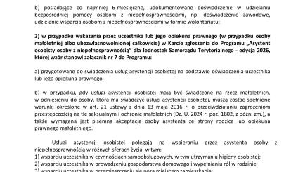 Zaproszenie do udziału w Programie „Asystent osobisty osoby z niepełnosprawnością” dla Jednostek Samorządu Terytorialnego – edycja 2026