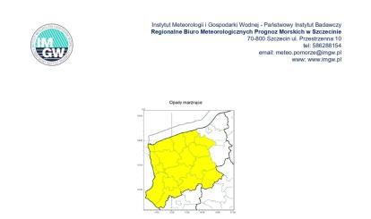 OSTRZEŻENIE METEOROLOGICZNE 28.11.2025 R.-30.11.2025 R.
