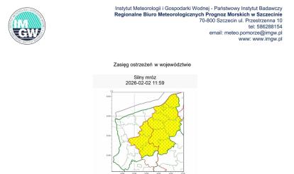 OSTRZEŻENIE METEOROLOGICZNE 02.02.2026 R.- 07.02.2026 R.