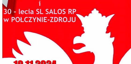 POWIATOWY TURNIEJ PIŁKI SIATKOWEJ🏐🏐🏐 Z OKAZJI ŚWIĘTA NIEPODLEGŁOŚCI I 30-LECIA SL SALOS RP W POŁCZYNIE- ZDROJU-plakat