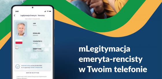 mLegitymacja, czyli elektroniczna legitymacja emeryta i rencisty w Twoim telefonie- plakat