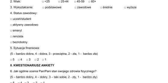 Ocena potrzeb zdrowotnych i oczekiwań w zakresie zdrowia publicznego mieszkańców gminy Połczyn-Zdrój na potrzeby opracowania „Strategii polityki zdrowotnej dla Gminy Połczyn-Zdrój na lata 2024-2028”