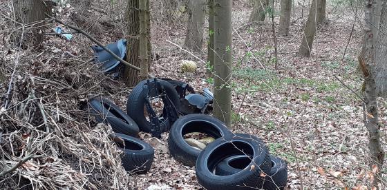 Dzikie wysypisko opon pod Połczynem-Zdrojem
