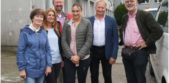 Zdjęcie przedstawiające delegację z Niemiec i pracowników MGOPS