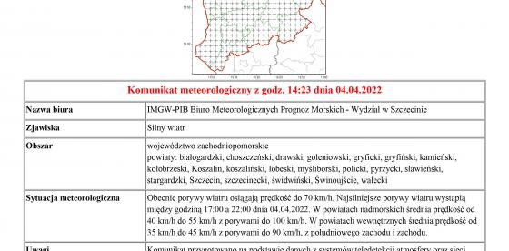 Komunikat zbiorczy - wojewodztwo zachodniopomorskie