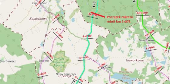 Komunikat w sprawie  przebudowy DW173 na odc. Połczyn-Zdrój - Toporzyk