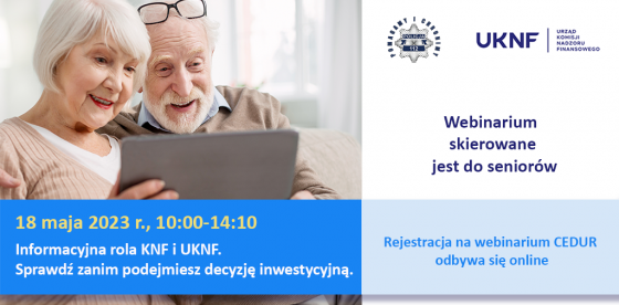 Webinaria dla seniorów- plakat