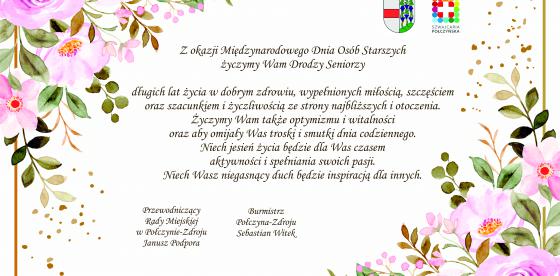 Międzynarodowy Dzień Osób Starszych- życzenia