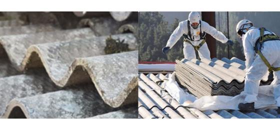 Płyty azbestowe usuwane przez wykwalifikowanych robotników