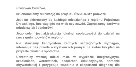 Dołącz do projektu ŚWIADOMY połCZYN