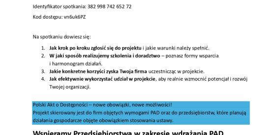 Informacja zaproszenie