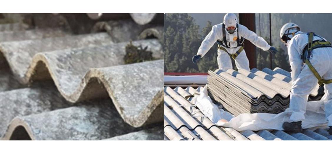 Płyty azbestowe usuwane przez wykwalifikowanych robotników