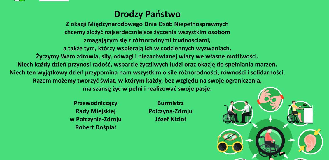 3 grudnia – Międzynarodowy Dzień Osób Niepełnosprawnych- życzenia