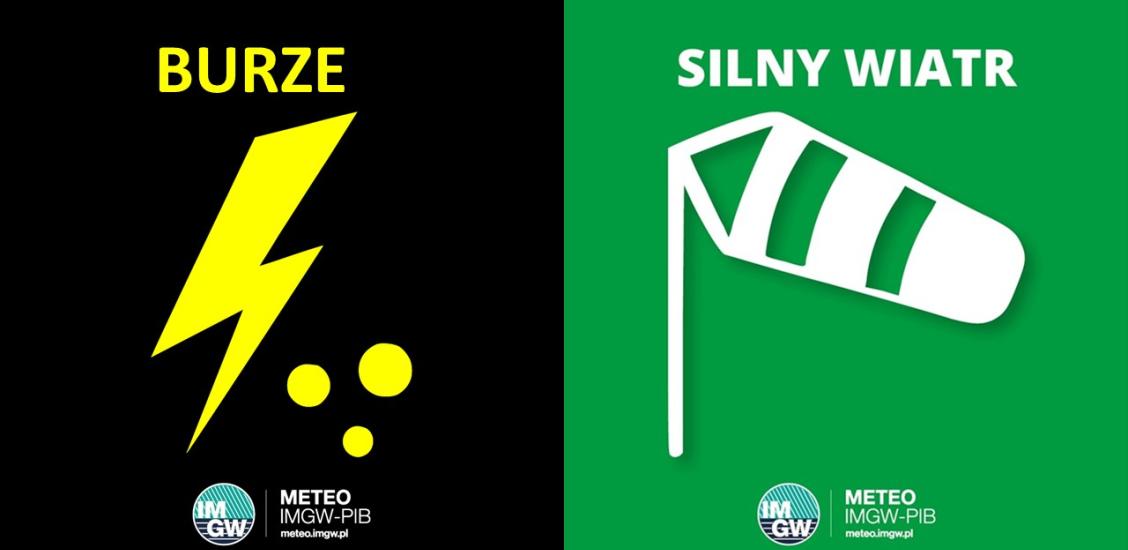 OSTRZEŻENIE METEOROLOGICZNE 23.06.2025 R.- 24.06.2025 R. MOŻLIWY SILNY WIATR I BURZE