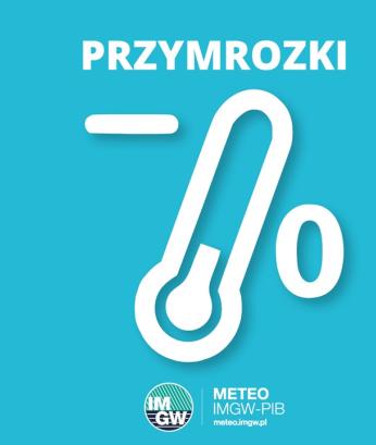 OSTRZEŻENIE METEOROLOGICZNE 20.03.2025 R.-21.03.2025 R. MOŻLIWE PRZYMROZKI