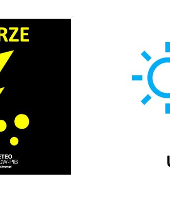 OSTRZEŻENIE METEOROLOGICZNE 15.06.2025 R.- 16.06.2025 R. MOŻLIWE BURZE I UPAŁY
